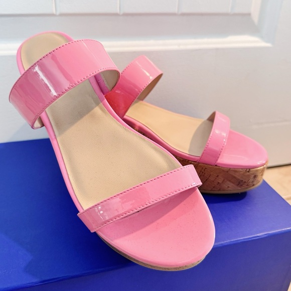 NEW Stuart Weitzman Boardwalk Flat Wedge Slide Sandal in India Pink - Picture 5 of 9